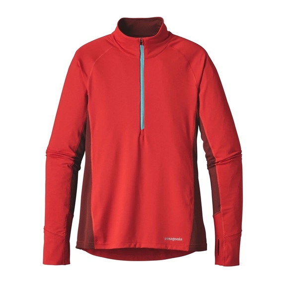 Patagonia All Weather Zip Neck Long Sleeve Top Capilene 3 Red size XS - Picture 1 of 10